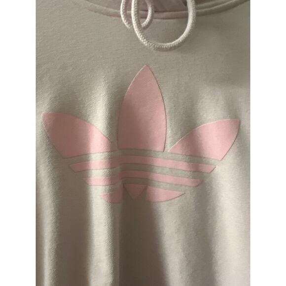 Adidas Womens Oversized Hoodie Sweatshirt Light Pink With Drawstring - Picture 2 of 4